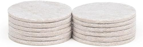 Filzgleiter selbstklebend rund 40mm, 5mm stark, 16 x Möbelgleiter für schwere Möbel, Hellbraun, Schutz für Parkett oder Laminat, für Möbelfüße, Tischbeine, Stuhlbeine, Stühle – Made in Canada