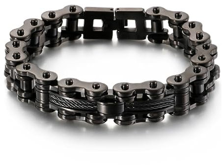 BISONBLUE Armbänder Herren Armband Geschenk Armreif 13 Mm Motorradketten-Armband Für Herren, Biker-Herren-Armbänder