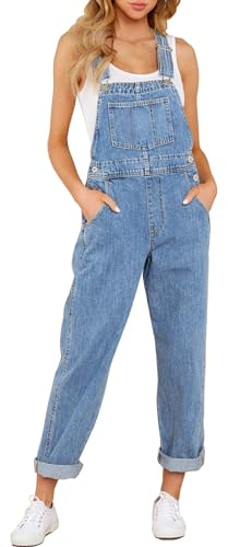 GRAPENT Work Overalls for Women Overalls Jean Romper for Women Denim Outfit Womens Overall Jumpsuit Overall Summer Baggy Cute Clothes Color Blue Mist Size Medium Size 8 to 10