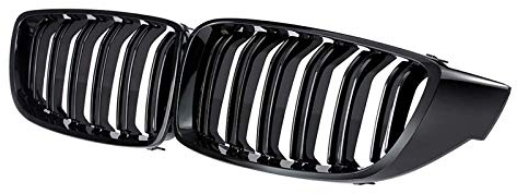 Sport KüHlergrill,Nieren Doppelsteg Grillgitter Nierengrill Ersatz für BMW 4 Series Double Slat M4 Sportstil Hell schwarz