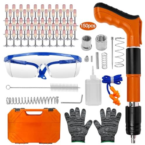 Aolawco Upgraded Nail Gun for Concrete Walls Comes with 150 Nails, Removable and Cleanable Nail Gun Cordless for Wire Concealment Installations on Concrete Walls