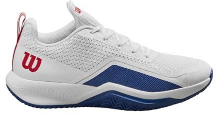 WILSON Hommes Rush Pro Lite Chaussures De Tennis Chaussures Toutes Surfaces Blanc - Bleu 44