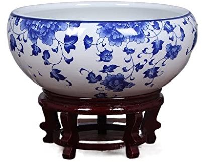 Keramik Lotus Topf Pflanzkasten für den Innen- und Außenbereich, ideal für Wohnzimmer, Aquarium und Topfpflanzen, Seerosen-Schüssel-Design, Premium-Qualität, Blumentopf zum Bepflanzen, stilvoll und