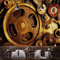 Papier Peint Panoramique Style Industriel Rétro Mural 400x280 cm 3D Papier Peint Intisse Industrie Des Engrenages Fresque Murale Chambre Coucher Salon Décoration Photo Poster Geant Murale q.1303