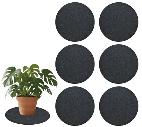 6 Pièce Grands Dessous De Verre en Feutre, 30cm Felt Coaster Ronds Antidérapant Et Résistant à La Chaleur, Convient pour Pots, Verres, Vases, Bols, Assiettes Protection De Table (Gris)