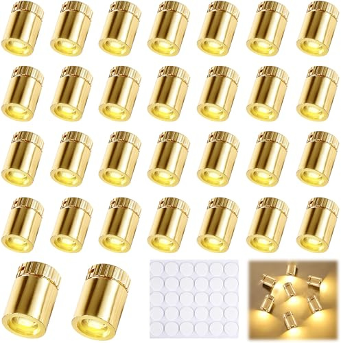 Joycabin 30 Stück Mini LED Lichter für Puppenhäuser, Warmweiß | Mini-LED-Beleuchtung für Puppenhäuser, Vitrinen, Miniaturmodelle und Klemmbausteine, ideal für DIY-Bastelprojekte