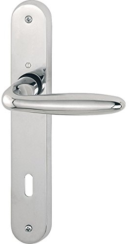 HOPPE 5x Drückergarnitur VERONA - auf Langschild WC Entfernung 90mm, für Türstärke 39-43mm, Messing verchromt matt