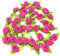 Fuchsia Pink 15mm Mini Rose Satin Ribbon Rose Buds Craft Decorative Craft Flowers (25)