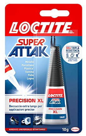 ADESIVO COLLA CIANOACRILICA SUPER ATTACK PRECISION XL LOCTITE 10g con BECCUCCIO