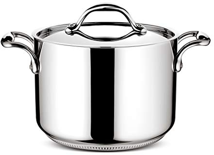 LAGOSTINA ACCADEMIA LAGOFUSION Marmite inox 24cm (6,7 L) + couvercle Tous feux dont induction Poignée rivetée robuste Italie Garantie 25 ans 011116020524
