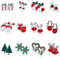 Naler Oreilles Stud Noël, 12 paires de Boucles dOreilles Stud Femme Fille, Kit de Boucles dOreilles à Tige Boucles d'Oreilles à Vis Jingle Bells Bonhomme de Neige