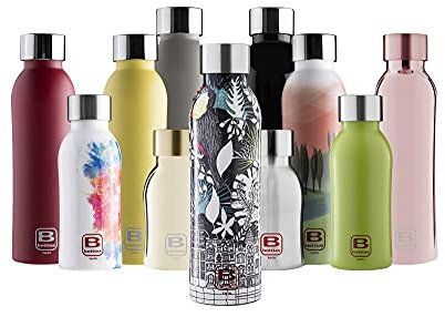 Bugatti B Bottles Twin Bouteille Isotherme Garde Les liquides Chauds Pendant 12h Froid Pendant 24h la Glace Pendant 36h Bouteille Acier Inoxydable 18/10 écologique (La ville, 500)
