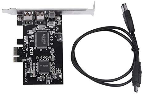 Carte contrôleur PCI-E PCI Express FireWire 1394a IEEE 1394 avec câble Firewire, Prise en Charge de Windows 10/8/7/Vista/XP/2000/ME/98SE/Server 2003-2008 32/64 Bits, pour Mac