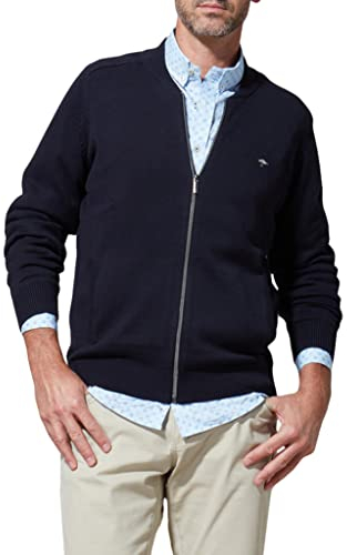 FYNCH-HATTON Strickjacke 1000204 - Basic Cardigan - Casual Fit - Superfine Cotton Navy M