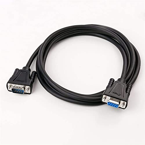 DTech 0,5 m serielles COM-Anschluss kabel Stecker auf Buchse RS232-Verlängerung 9-poliges, gerades Durchgangskabel - Schwarz