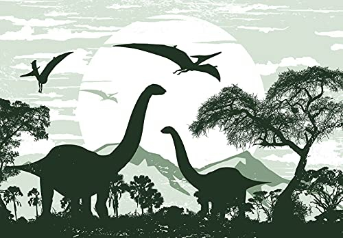 WallArena - Vlies Fototapete Kinderzimmer 104x70 cm Dinosaurier Jungs Dino für Kinder - Fototapeten Tapeten für Kinder Kindertapete Kinderzimmertapete - Vliestapete Wandtapete Tapete 3D Effekt