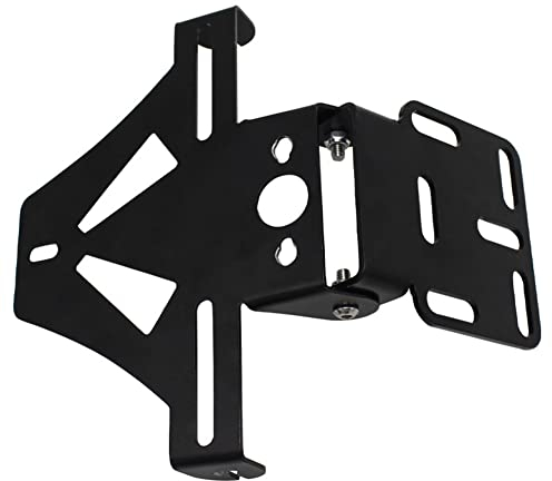 Universal Motorrad Kennzeichenhalter, Asudaro Nummernschild Blinker Rücklicht Einstellbarer Modifizierter Kennzeichenhalter Rahmen Halteplatte Lizenz Halterung Plate Holder Bracket,Schwarz