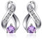 JewelryPalace 0.29ct Infinito Orecchini a Lobo Donna Argento 925 con Naturale Ametista Viola, Piercing Orecchini a Bottone Donna con Pietre Dure, Orecchini Viola e Argento Set Gioielli Donna