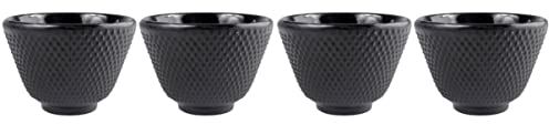 BESTonZON 4 Stück Japanischer Tee Japanischer Teebecher Teetasse aus Gusseisen Teetasse aus Gusseisen Schwarzer Tee