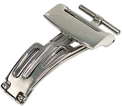Faltschließe,Dornschließe Solide Nahtlose Klappschließe Edelstahl Schmetterlingsschnalle für Audemars Piguet AP 18mm 4 Farben Mode Armband Zubehör (Color : Silver)