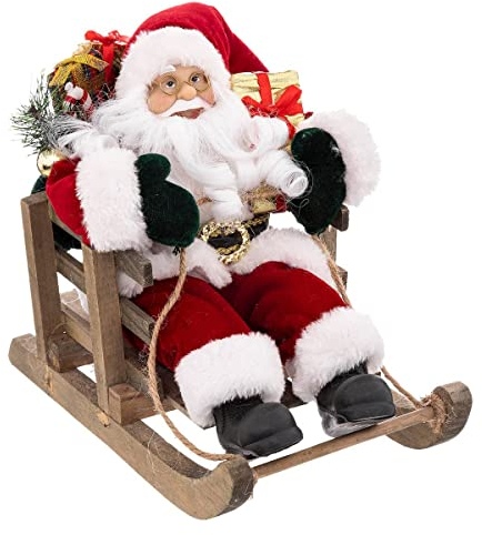 FEERIC LIGHTS & CHRISTMAS - Weihnachtsmann roter samt Schlitten