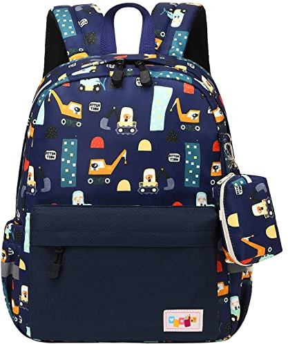 mygreen Kid Buch Rucksack Baby Kind Schultasche Kindergarten Daypack Tagestasche Cartoon Geldbörse Truck Blau