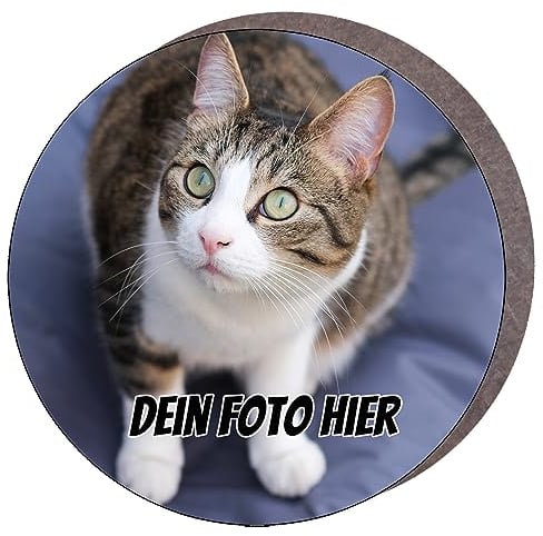 Personalisierter 1x Fotountersetzer mit eigenem Bild, Text, Herz, rund, eckig personalisierter Foto-Untersetzer (Runden)