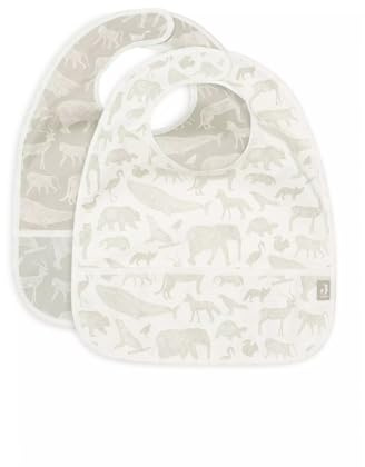 Jollein 029-864-67043 Lätzchen wasserdicht 2er Set Animals olive