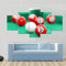 Moderne Drucke Dekor Schlafzimmer Wohnzimmer Wand 5-Teilig Snooker Grüner Snooker-Tisch Gemälde Kunst Poster Modular Leinwand Bilder 100×55 Cm Schlafzimmerbürohotelwandkunstfoto -5Q7Z-G9F