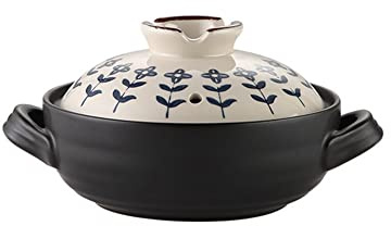 SUNMME Japanischer Blumen-Auflauf-Eintopf, Suppentopf, Haushalts-Keramiktopf, Kochen, 20 cm, Hochtemperatur-Kochtopf, B