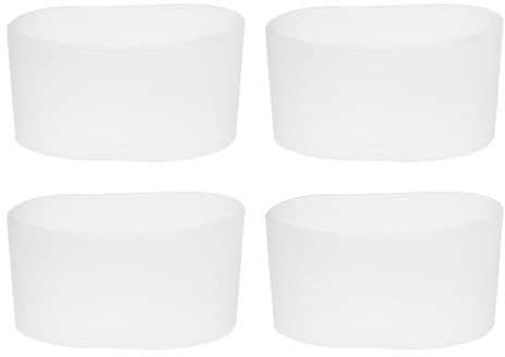 sourcing map 4Pcs Coffee Cup Sleeve, Silicone Cup Sleeve Non-Slip Glass Water Bottle Mug Sleeves Clear