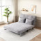 YESGIGA Ausziehbares Schlafsofa 90/180x190 cm mit Schubladen und Lattenrosten, Kiefernbett mit Stauraum (Grau)