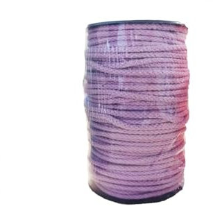Cordoncino di cotone 100% da 4 mm - rotolo da 100 m, filo per macramè, filo per uncinetto, filo di cotone per lavoro a maglia a mano, filo ideale per principianti (Lilla)