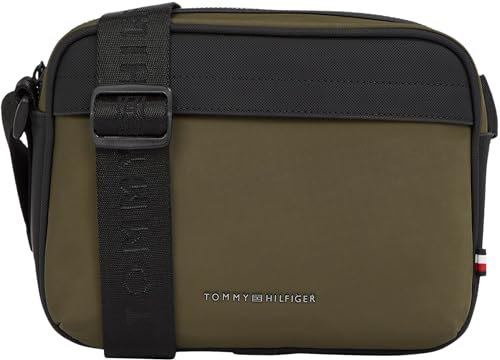 Tommy Hilfiger Herren Crossbody Bag Tasche Repreve mit Logo, Grün (Army Green), Einheitsgröße