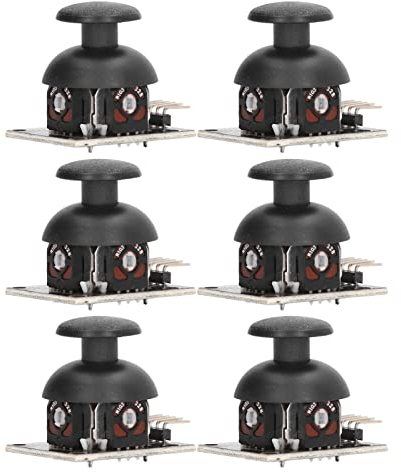 6 Sets, Joystick-Sensor-Gamecontroller und X-Y-Joystick-Achsen-Ersatzset-Kit KY-023 Analoge Kabellose Daumensticks