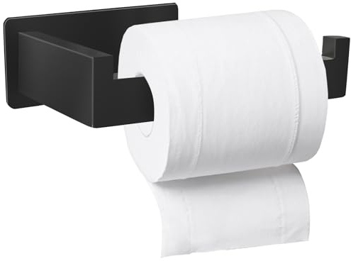 Porte Papier Toilette,Support Papier Toilette Porte Rouleau Papier Toilette Mural, Porte Papier Toilette Mural en Acier Inoxydable pour Cuisine et Salle de Bain, Noir