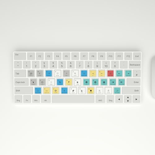 DaVinci Resolve Keyboard Sticker: Shortcuts for Video Software, Keyboard Command Stickers for Laptop and Computer. QWERTZ