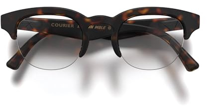 LONDON MOLE® Courier modebrille | Zero’s mit klaren gläsern | Moderne vintage browlinefassungen | Herren damen unisex | Federscharniere