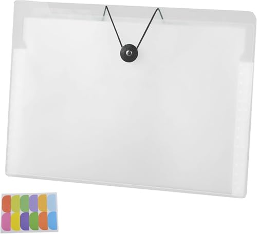 Clasificador Pocket-Carpeta Casificadora A4 de 12 Bolsillos, Organizador de Documentos A4 en Acordeón, Carpetas de Archivos Expansibles para Papeleo con Cierre de Botones/Impermeables