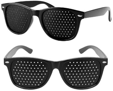 Amcbkyea Occhiali Stenopeici,Pinhole Glasses,Occhiali con Foro Stenopeico Uomo Donna