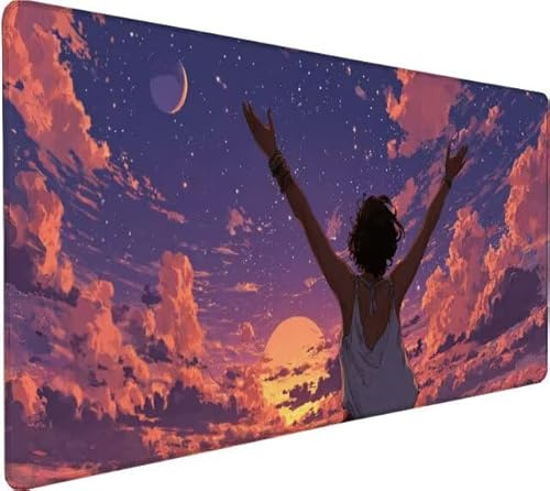 Tapis de Souris Gaming Nuage Tapis Souris XXL 1200x600x3mm, Mouse Pad Femme Grand Mousepad, Améliore la Précision et Rapidité, Imperméable Antidérapante Mousepad pour Accessoires Gaming, Gifts U-UZ33