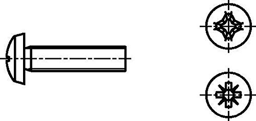 Dresselhaus 4.8 Tornillos alomados para H, M 3 x 4 mm, galvanizados, 2000 unidades)