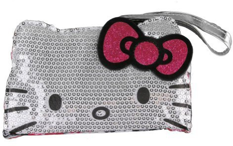 Hello Kitty Pailletten Gesicht Wristlet, silber, Einheitsgr e