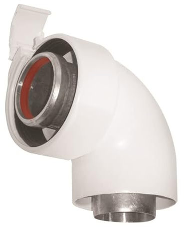 Coude à 90 en aluminium-PVC diamètre 60-100 système collier 227233