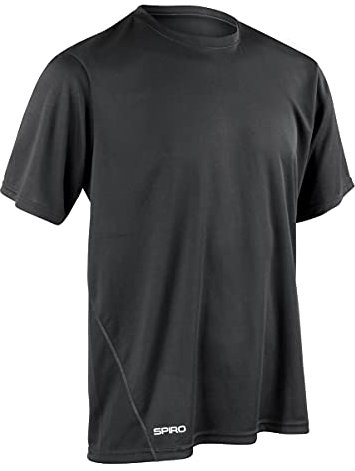 Spiro Men's Quick Dry Waterproof Short Sleeve T-Shirt - Black, Small