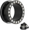 Treuheld Flesh Tunnel - Stahl - Schwarz - Kristall 2 mm