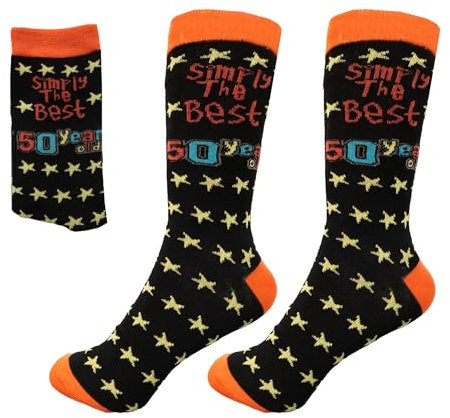 SHATCHI Simply The Best 50 Year Old Gift Novelty Socks for 50th Birthday Keepsake Gift Unisex For Her Him