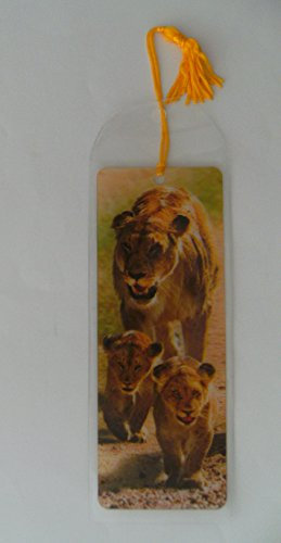 1x 3D Lesezeichen Löwen 15x5cm Tiere Wackelbild Wackelkarte Buchzeichen Bookmark Bücher Buch