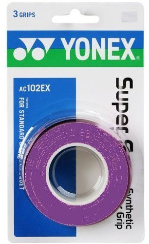 YONEX Overgrip Super Grap 3er-Pack, Tennis, Badminton, Squash, verschiedene Farben (Lila)