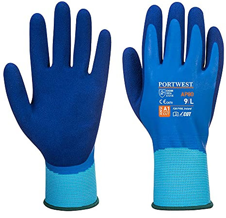Portwest Guante Liquid Pro, Tamaño: S, Color: Azul, AP80B4RS